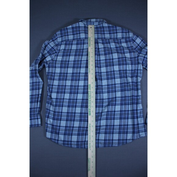Johnnie-O Hangin Out Shirt Mens Large Blue Plaid Button Down Flannel Sz M - Picture 6 of 10